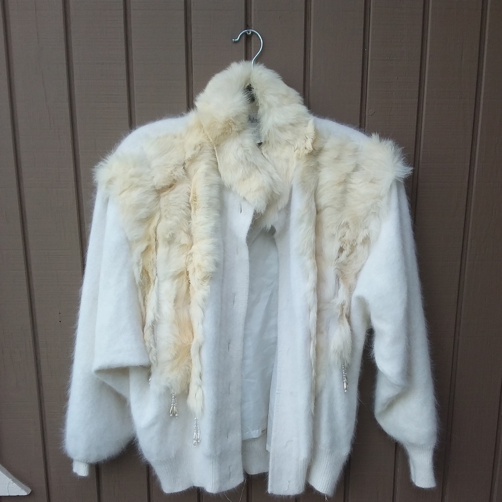 Medium Sweater Off White Angora Soft Vintage! - Picture 6 of 7